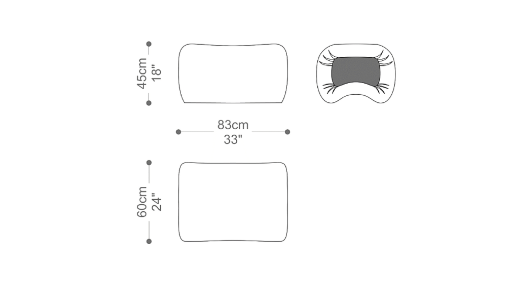 Image of the main dimensions of the product